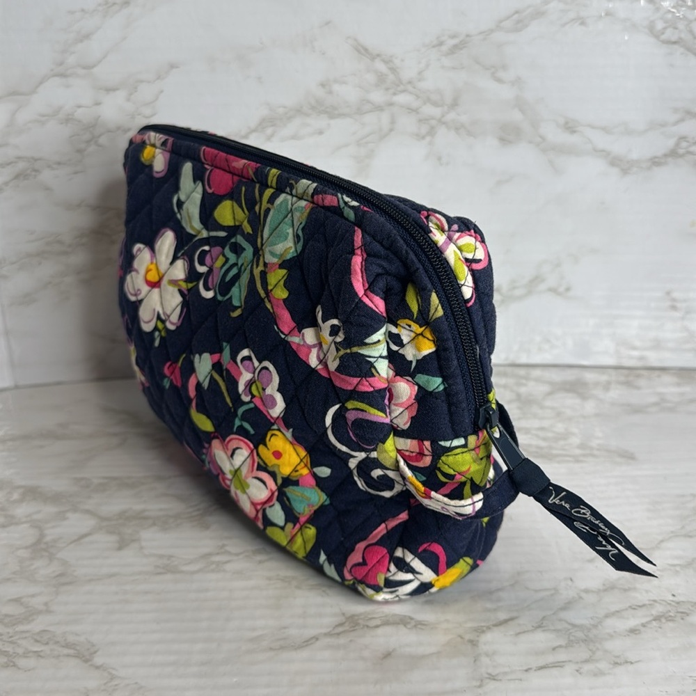 Vera Bradley Large Cosmetic Bag multicolor floral cute spring print - Picture 2 of 6